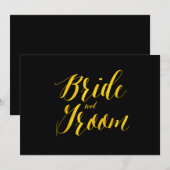 "Bride and Groom" Faux Gold Foil Chic Wedding Sign (Voorkant / Achterkant)