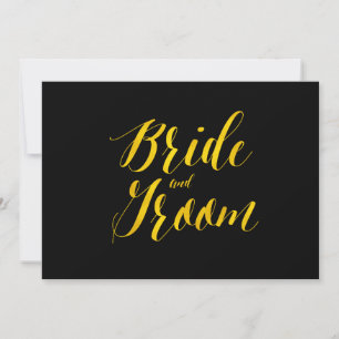"Bride and Groom" Faux Gold Foil Chic Wedding Sign