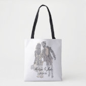 Bride and Groom Personalized Names Elegant Tote Draagtas (Voorkant)