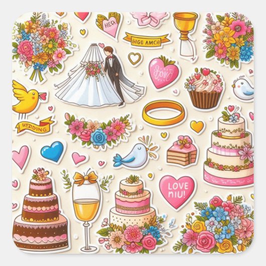 Bride and Groom Sticker Collectie (Voorkant)