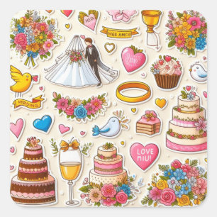 Bride and Groom Sticker Collectie