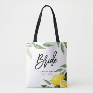 Bride aquarelle citron Mariage de Bohême Sac fourr