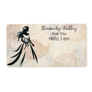 Bride Art Abstracte achtergrond Label Naam Tag