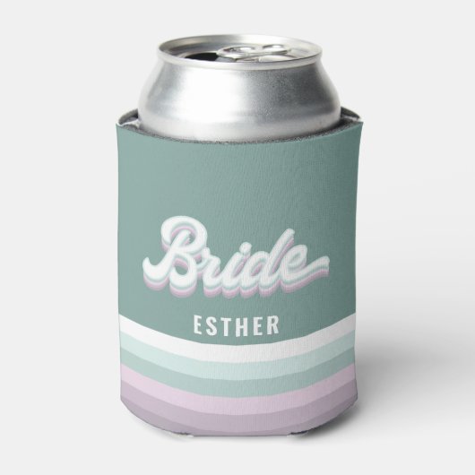 Bride bachelorette bruiloftsfunky retro 80's paste blikjeskoeler (Blikje Voorkant)