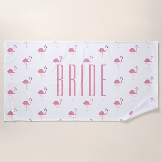 Bride Bachelorette Weekend Flamingo Towel Strandlaken (Voorkant)