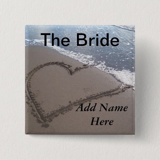 Bride Beach Wedding Button (Voorkant)
