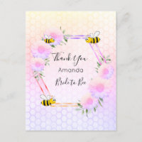 Bride Bee Vrijgezellenfeest roze floralen Dank u