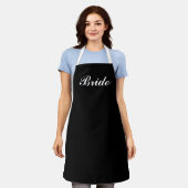 Bride Black and White Script Cooking Schort (Gedragen)