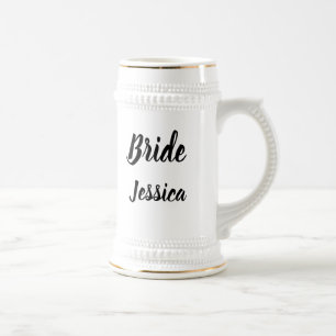 Bride Black Elegant Script Gifts Stylish Weddings Bierpul