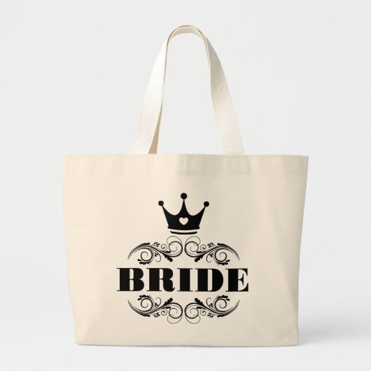 Bride Black op aangepaste achtergrond Grote Tote Bag (Voorkant)