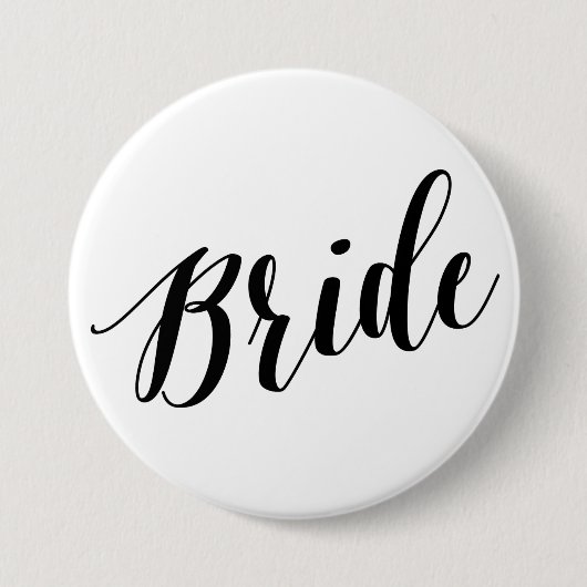 Bride Black Script Button (Voorkant)