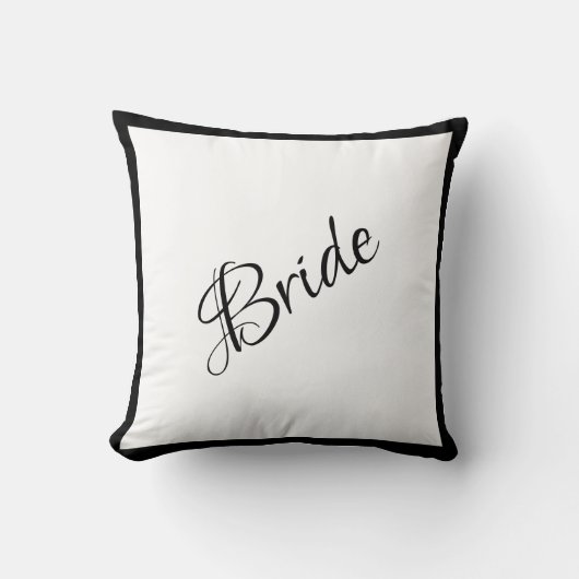 Bride Black Script Chic Wedding Kussen (Voorkant)