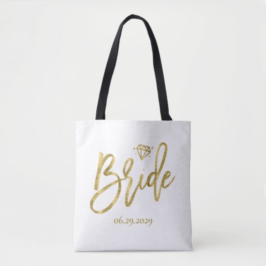 Bride blanche avec sac Mariage en diamant (Devant)