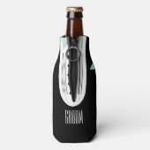 BRIDE Blauwgroen blauw en zwart Tuxedo Bridal Part Flesjeskoeler (Fles Achterkant)