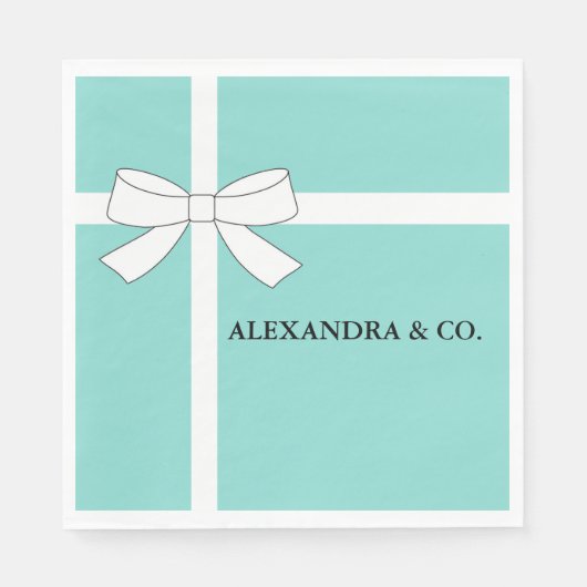 Bride Blauwgroen Blauwe Shower Persoonlijke Tiara Servetten (Voorkant)