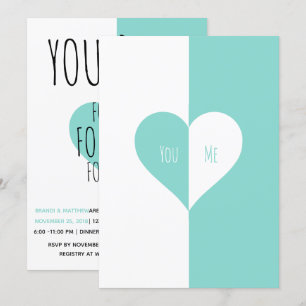 BRIDE Blauwgroen Blue You & Me Wedding Suite Party Kaart