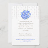 Bride bleu bouquet graphique nuptiale invitation (Dos)