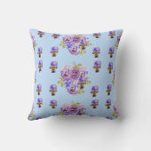 Bride Blue Flowers Floral Wedding Decor Cushion Kussen (Achterkant)