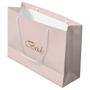 Bride blush roze gouden script elegant chic bruilo groot cadeauzakje