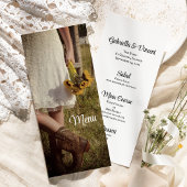 Bride, Bottes Cowboy, Menu Mariage Sunflowers Ranc