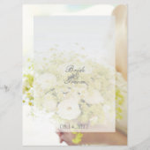 Bride bouquet de fleurs modifiable menu mariage (Dos)