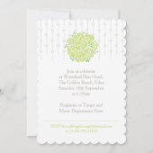 Bride bouquet vert graphique nuptiale invitation (Dos)