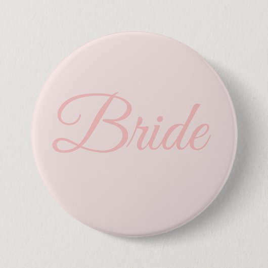 Bride Bridal Party Blush Pink Wedding Button Pin (Voorkant)