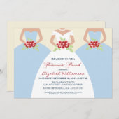 Bride & Bridesmaids' Brunch Invite (sky blue) Kaart (Voorkant / Achterkant)