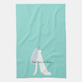 Bride & Bridesmaids hier komt de Bride Partij Theedoek (Verticaal)