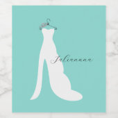 BRIDE & Bridesmaids hier komt de Bride Partij Wijn Etiket (Enkel label)