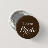 Bride bruin witbruin bruiloft ronde button 3,2 cm (Voorkant /achterkant)