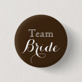 Bride bruin witbruin bruiloft ronde button 3,2 cm (Voorkant)