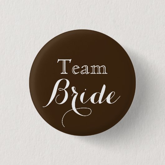 Bride bruin witbruin bruiloft ronde button 3,2 cm (Voorkant)