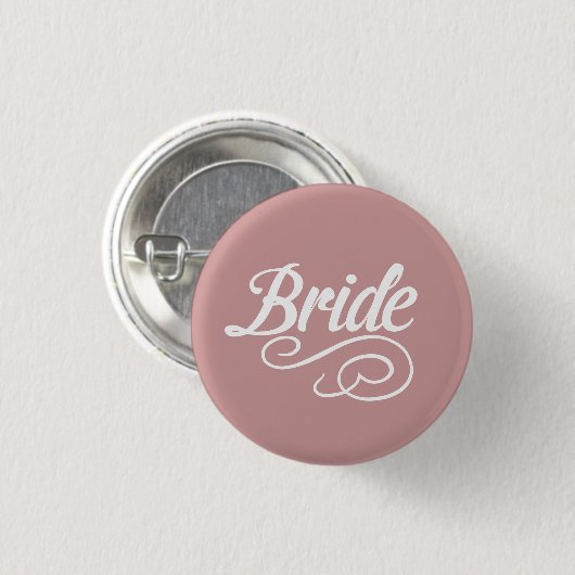 Bride Button - om het even welke achtergrondkleur (Voorkant /achterkant)