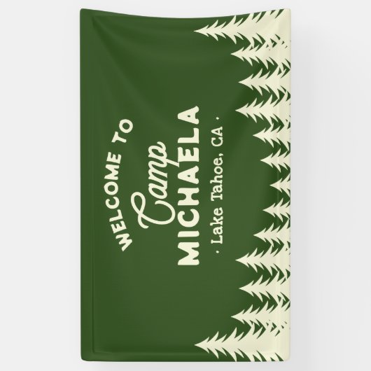 Bride Camp Bachelorette Retro Welkom Spandoek (Verticaal)