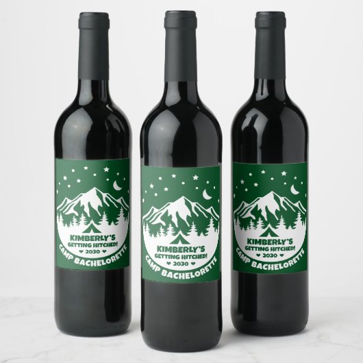 Bride Camp vrijgezellenfeest Wijn Etiket (Flessen)