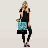 Bride Canvas tas Aqua & Black Scroll (Op model)