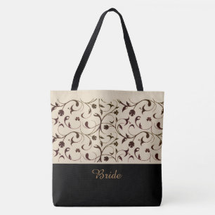 Bride Canvas tas Beige & Brown Scrolls