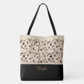 Bride Canvas tas Beige & Brown Scrolls (Achterkant)