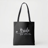 Bride Canvas tas | Digitaal zwart wit modern scrip (Voorkant)