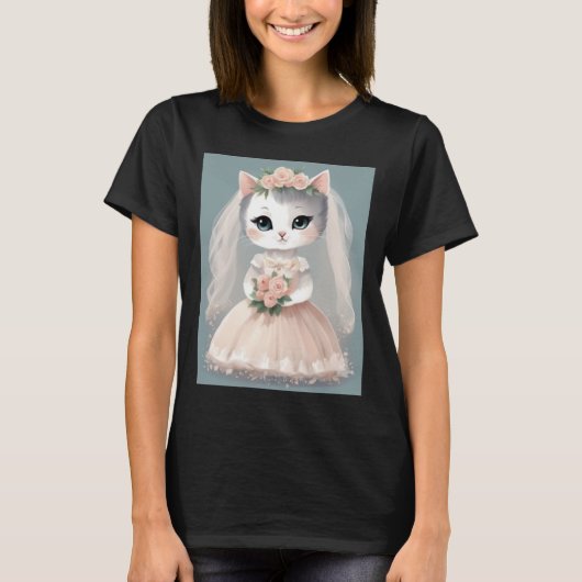 BRIDE CAT WEDDING T-SHIRT (Devant)