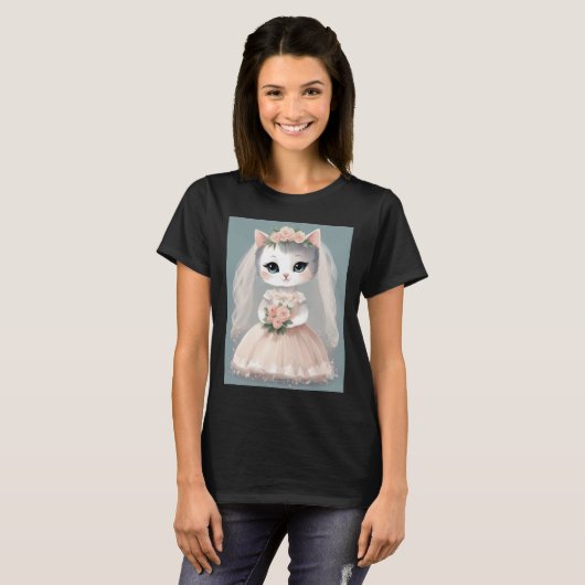 BRIDE CAT WEDDING T-SHIRT (Devant entier)