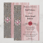 Bride Celebration Folie & Dusty Roos Silk, parels Kaart (Voorkant / Achterkant)