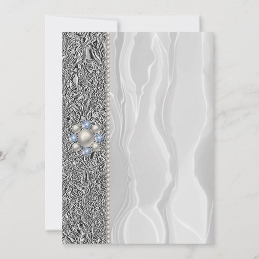 Bride Celebration Silver Foil, White Silk and Pear Kaart (Achterkant)