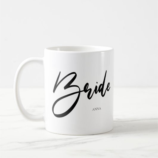 Bride Chic Black Typography Koffiemok (Links)