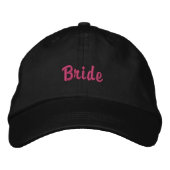Bride Chic Hot Pink Black Bachelorette Party Geborduurde Pet (Voorkant)