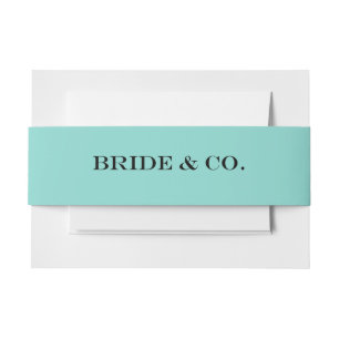 BRIDE & CO Blauwgroen blauwe uitnodigingen Wikkel