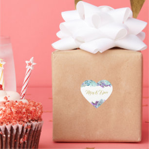 BRIDE & CO Blauwgroen Blue Bouquet Wedding Suite P Hart Sticker