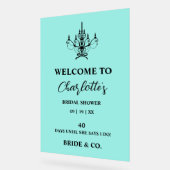 Bride & Co. Bridal Shower Teal Welcome Acryl Bord (Hoek)