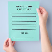 Bride & Co. Bridal Shower Turquoise Advice Card Flyer (Hand)